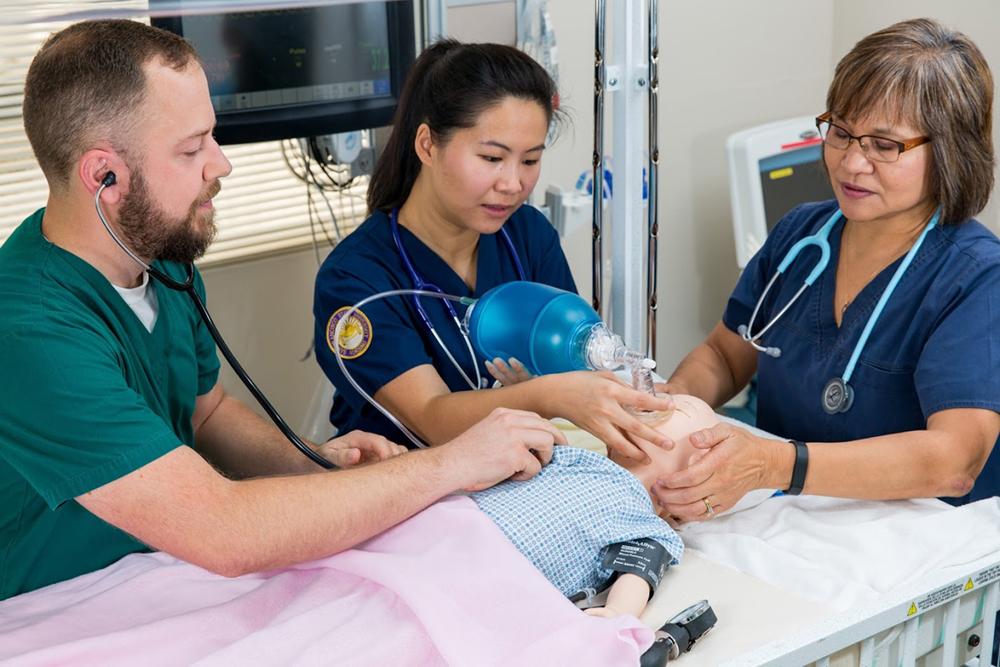 Nursing students in simulation lab