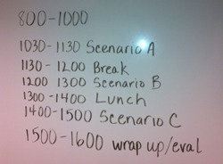 Nursing simulation schedule