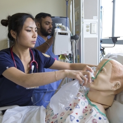 Students in adult medical surgical simulation